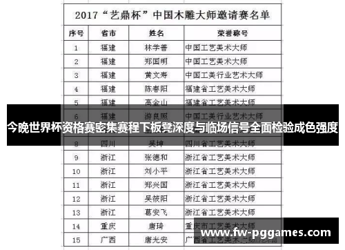 今晚世界杯资格赛密集赛程下板凳深度与临场信号全面检验成色强度
